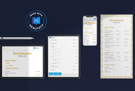 Menus sans contact et compatibles avec les téléphones portables par Menutech