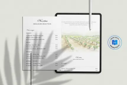 Menutech Créateur de carte des vins